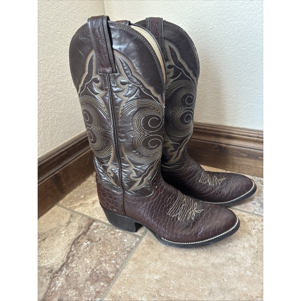 Vintage Hondo Brown Leather Western Boots - Cowboy Boots Size 9D Men